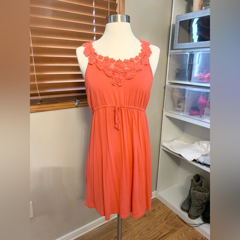 Orange Maternity Tank Top Tunic - Sz L